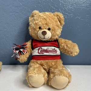 St Louis Cardinals 2016 build a bear wearing a Jersey and holding a Pom Pom. 18’